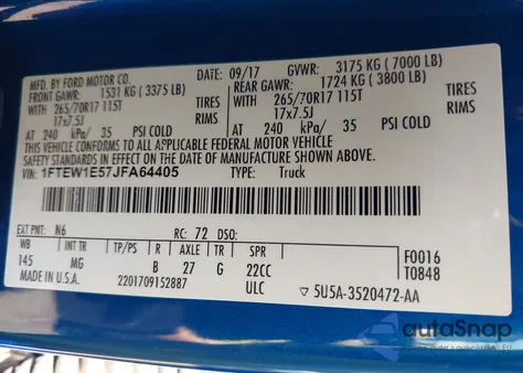 2018 Ford F-150 Xlt from USA, damaged, VIN 1FTEW1E57JFA64405